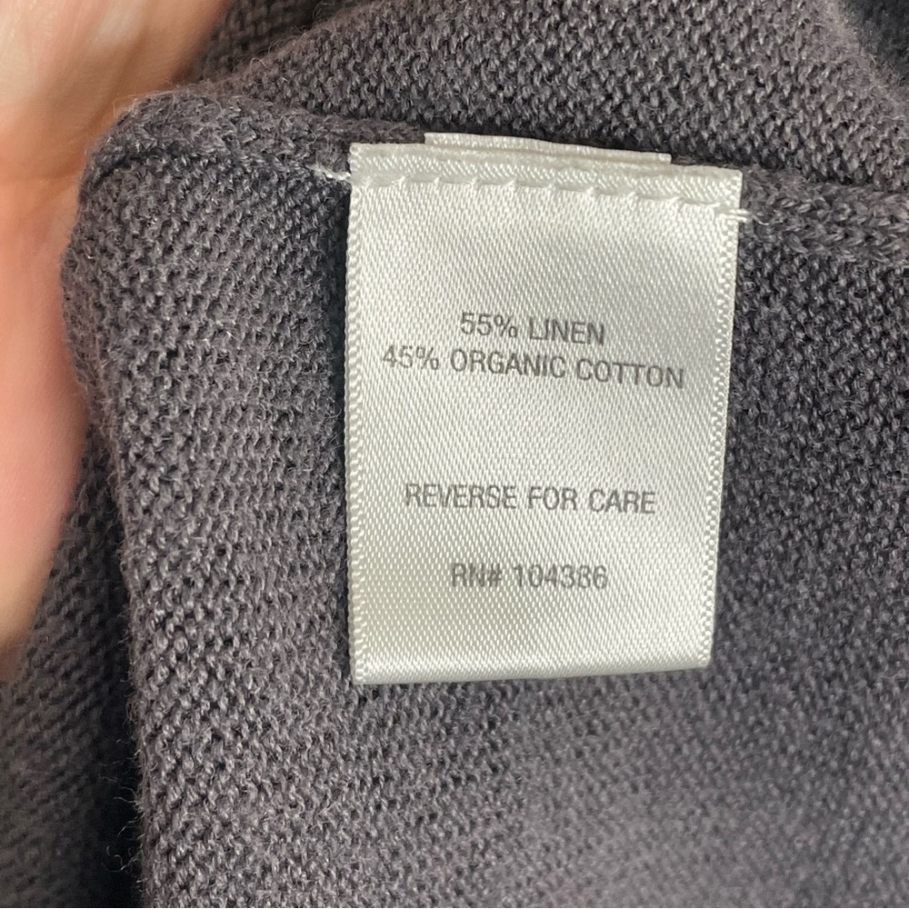 Garnet Hill Essential Scoop-Neck Sweater Dress Linen Organic Cotton Dark Gray L - Picture 10 of 13